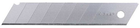 Лезвия сменные для ножа технического 18 мм (10 шт.) 8 сегментов ЗУБР Профессионал Лезвия сменные для ножа технического 18 мм (10 шт.) 8 сегментов ЗУБР Профессионал