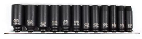 Набор головок торцевых ударных глубоких 8-22 мм (3/8") 6 гр., 12 предм. на линейке CrMo Licota Набор головок торцевых ударных глубоких 8-22 мм (3/8") 6 гр., 12 предм. на линейке CrMo Licota