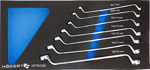 Набор ключей накидных 6-19 мм (7 предм) в ложементе EVA HOEGERT Набор ключей накидных 6-19 мм (7 предм) в ложементе EVA HOEGERT