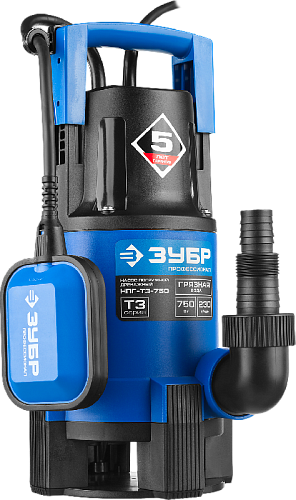 Насос дренажный для грязной воды 750 Вт ЗУБР Насос дренажный для грязной воды 750 Вт ЗУБР