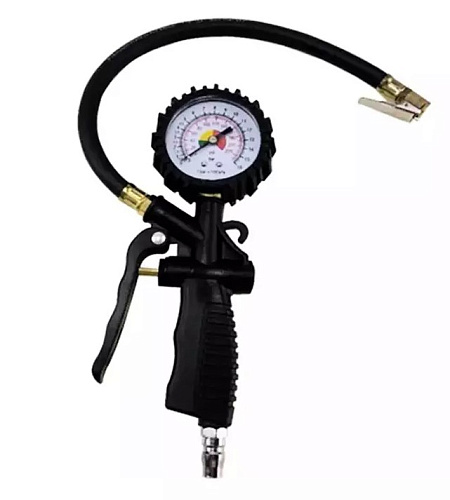 Пистолет для подкачки шин с манометром, рукав 35 см, усиленная композитная ручка ТЕХРИМ Пистолет для подкачки шин с манометром, рукав 35 см, усиленная композитная ручка ТЕХРИМ