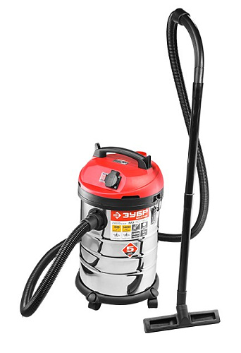 Пылесос 30 л, 1400 Вт сухая и влажная уборка, корпус из нержав. стали, розетка до 2000Вт ЗУБР Пылесос 30 л, 1400 Вт сухая и влажная уборка, корпус из нержав. стали, розетка до 2000Вт ЗУБР