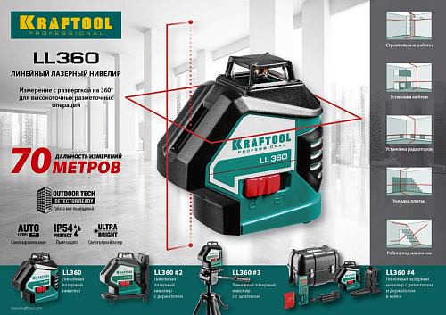 Нивелир лазерный KRAFTOOL LL360 #4 Нивелир лазерный KRAFTOOL LL360 #4