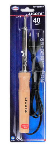 Паяльник 220 В/ 40 Вт с деревянной рукояткой Licota Паяльник 220 В/ 40 Вт с деревянной рукояткой Licota