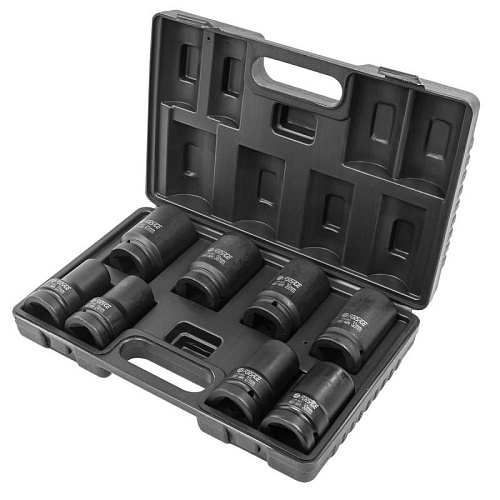 Набор головок торцевых ударных глубоких 22-41 мм (1") 6 гр, 8 предм, пласт.кейс Forsage F-8081-5MPB Набор головок торцевых ударных глубоких 22-41 мм (1") 6 гр, 8 предм, пласт.кейс Forsage F-8081-5MPB