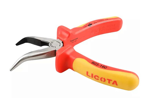Длинногубцы диэлектрические 160 мм загнутые VDE (до 1000В) Licota Длинногубцы диэлектрические 160 мм загнутые VDE (до 1000В) Licota