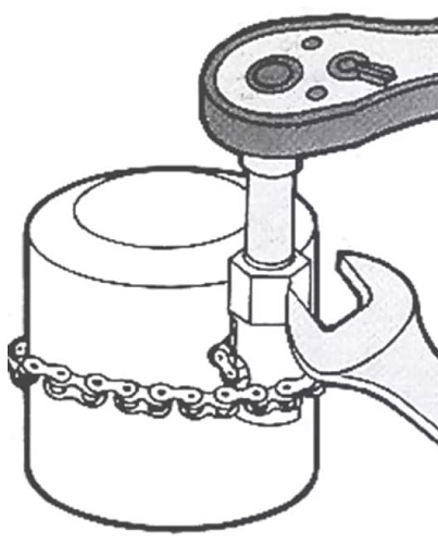 Съемник масляных фильтров цепной 120 мм, 1/2", ключ 19 мм Licota Съемник масляных фильтров цепной 120 мм, 1/2", ключ 19 мм Licota