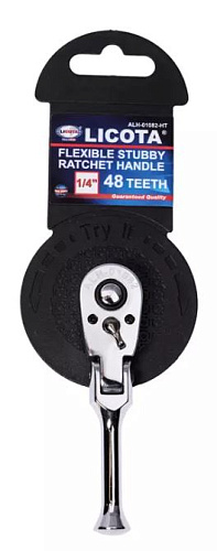 Трещотка 1/4" 96 мм, z=48 шарнирная с металлической ручкой CrV Licota Трещотка 1/4" 96 мм, z=48 шарнирная с металлической ручкой CrV Licota
