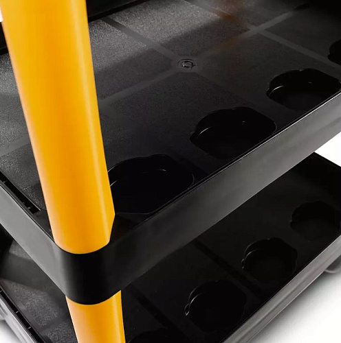 Тележка с тремя открытыми полками пластик RUNTEC Тележка с тремя открытыми полками пластик RUNTEC