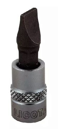 Головка торцевая со вставкой 1/4" SL6,5, L= 37 мм Licota Головка торцевая со вставкой 1/4" SL6,5, L= 37 мм Licota