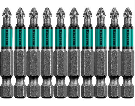 Набор бит 10 предм. (1/4", PZ2, 50 мм) KRAFTOOL Optimum Набор бит 10 предм. (1/4", PZ2, 50 мм) KRAFTOOL Optimum