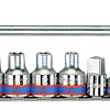 Набор головок торцевых E4-E20,TORX,Е-стандарт, (3/8", 1/2") 12 шт. KING TONY 7112PR Набор головок торцевых E4-E20,TORX,Е-стандарт, (3/8", 1/2") 12 шт. KING TONY 7112PR