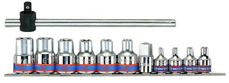 Набор головок торцевых E4-E20,TORX,Е-стандарт, (3/8", 1/2") 12 шт. KING TONY 7112PR Набор головок торцевых E4-E20,TORX,Е-стандарт, (3/8", 1/2") 12 шт. KING TONY 7112PR