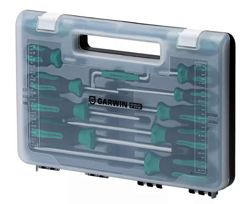 Набор отверток 12 шт в пластиковом кейсе GARWIN PRO Набор отверток 12 шт в пластиковом кейсе GARWIN PRO