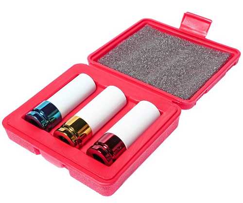 Набор головок торцевых ударных тонкостенных для литых дисков 17, 19, 21 мм (1/2") в кейсе JTC Набор головок торцевых ударных тонкостенных для литых дисков 17, 19, 21 мм (1/2") в кейсе JTC