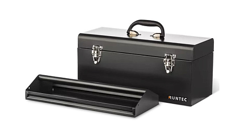 Ящик для инструмента металлический 430x180x190 мм, 1 отделение, съемная полка RUNTEC Ящик для инструмента металлический 430x180x190 мм, 1 отделение, съемная полка RUNTEC