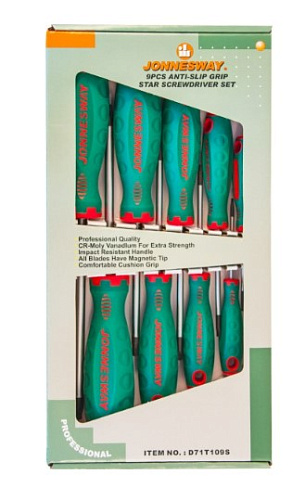 Набор отверток TORX 9 шт в коробке Jonnesway D71T109S Набор отверток TORX 9 шт в коробке Jonnesway D71T109S