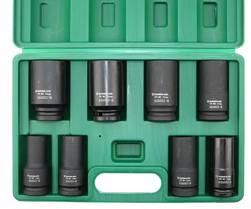 Набор головок торцевых ударных глубоких 17-38 мм (3/4") 6 гр, 8 предм GARWIN Набор головок торцевых ударных глубоких 17-38 мм (3/4") 6 гр, 8 предм GARWIN