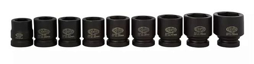 Набор головок торцевых ударных 27-50 мм (1") 9 предм, CrMo Licota Набор головок торцевых ударных 27-50 мм (1") 9 предм, CrMo Licota