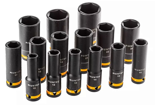 Набор головок торцевых ударных глубоких 10-32 мм (1/2") 6 гр., 15 предм., в кейсе CrMo RUNTEC Набор головок торцевых ударных глубоких 10-32 мм (1/2") 6 гр., 15 предм., в кейсе CrMo RUNTEC