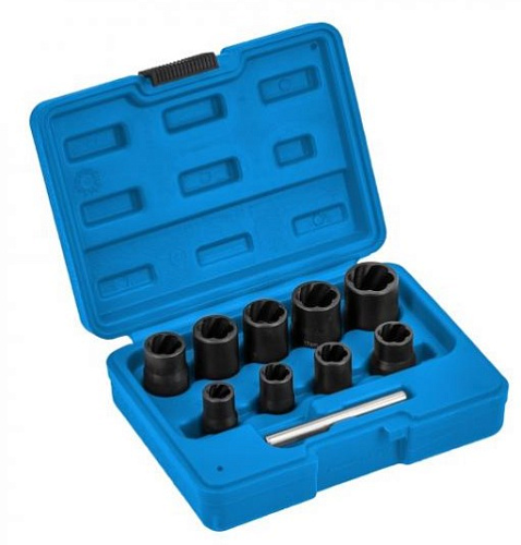 Набор головок для скругленного крепежа 3/8", 10-19 мм (10 предм) HOEGERT Набор головок для скругленного крепежа 3/8", 10-19 мм (10 предм) HOEGERT