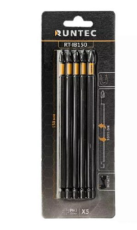 Бита PH №2 L= 150 мм (1/4" HEX) ударная (5 шт) RUNTEC Бита PH №2 L= 150 мм (1/4" HEX) ударная (5 шт) RUNTEC