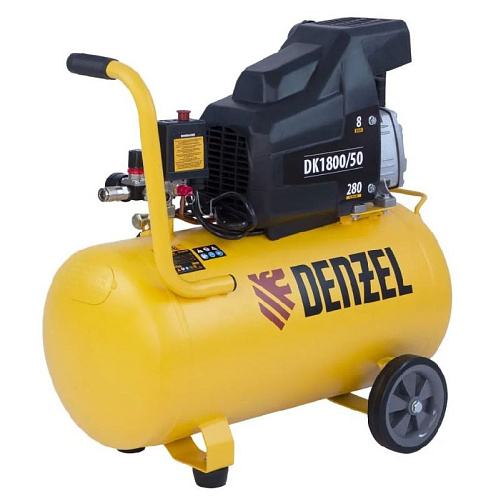 Компрессор масляный прямой привод 50 л, 1,8 кВт, 280 л/мин, 8 бар, 230 В Denzel DK1800/50, Х-PRO Компрессор масляный прямой привод 50 л, 1,8 кВт, 280 л/мин, 8 бар, 230 В Denzel DK1800/50, Х-PRO