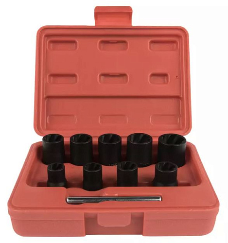 Набор головок для скругленного крепежа 3/8", 10-19 мм (10 предм.) Licota Набор головок для скругленного крепежа 3/8", 10-19 мм (10 предм.) Licota