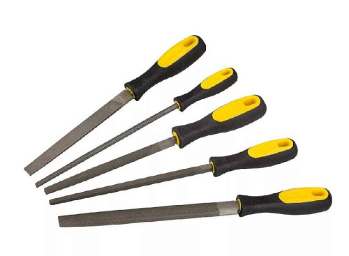 Набор напильников 200 мм №2 (5 шт) двухкомпонентная рукоятка STAYER Набор напильников 200 мм №2 (5 шт) двухкомпонентная рукоятка STAYER