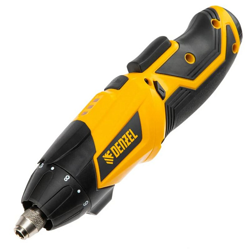 Отвертка аккумуляторная 4 Нм, 3,6 В, 1/4" с набором из 6 бит Denzel CSL-3,6-02 Отвертка аккумуляторная 4 Нм, 3,6 В, 1/4" с набором из 6 бит Denzel CSL-3,6-02