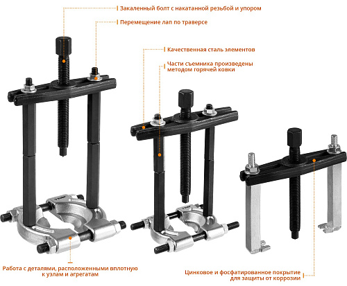 Съемник сепаратор в наборе 30-75 мм ЗУБР Профессионал Съемник сепаратор в наборе 30-75 мм ЗУБР Профессионал