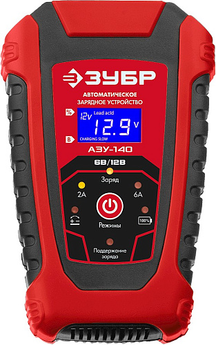 Зарядное устройство автомобильное автоматическое 6/12 В, 6А ЗУБР АЗУ-140 Зарядное устройство автомобильное автоматическое 6/12 В, 6А ЗУБР АЗУ-140