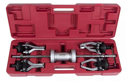 Набор универсальных съёмников 3-х лапых с обратным молотком 5 предм Licota Набор универсальных съёмников 3-х лапых с обратным молотком 5 предм Licota