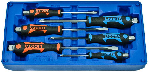 Набор отверток ударных 6 шт. в ложемент-кейсе Licota Набор отверток ударных 6 шт. в ложемент-кейсе Licota