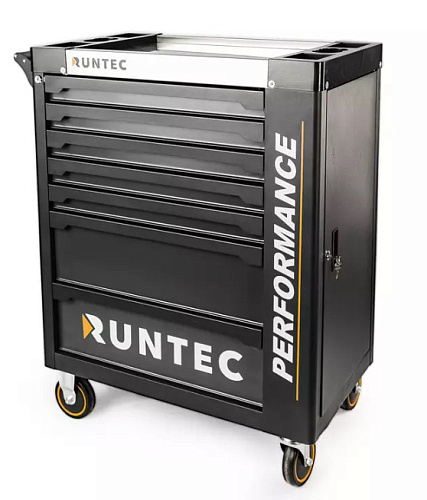 Тележка инструментальная 7 полок, 273 предм, стальная столешница, дверца RUNTEC Performance Тележка инструментальная 7 полок, 273 предм, стальная столешница, дверца RUNTEC Performance