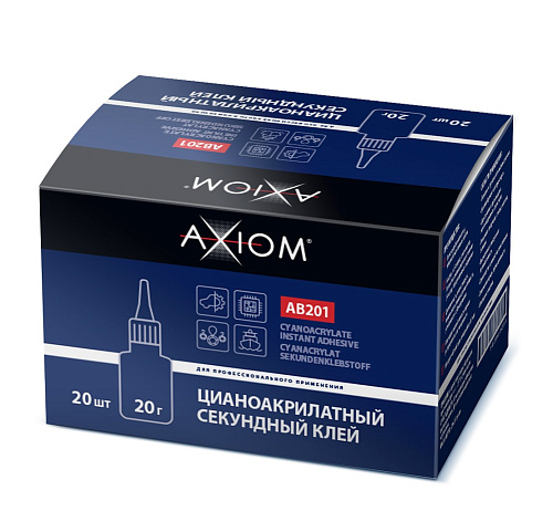 Клей секундный цианоакрилатный 20 гр AXIOM Клей секундный цианоакрилатный 20 гр AXIOM