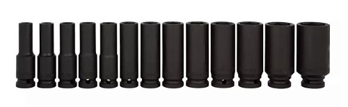 Набор головок торцевых ударных глубоких 10-30 мм (1/2") 6 гр, 13 предм, пласт.кейс Licota Набор головок торцевых ударных глубоких 10-30 мм (1/2") 6 гр, 13 предм, пласт.кейс Licota