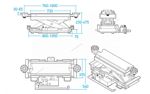 Траверса гидравлическая 2 т синяя NORDBERG N423 Траверса гидравлическая 2 т синяя NORDBERG N423