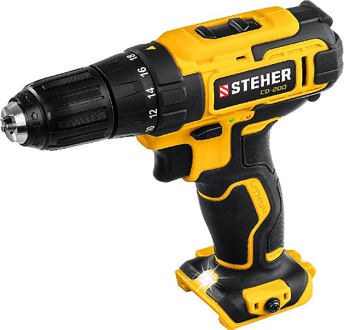 Дрель-шуруповерт аккумуляторная 20 В, 40 Нм, без АКБ STEHER Дрель-шуруповерт аккумуляторная 20 В, 40 Нм, без АКБ STEHER