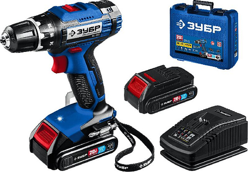 Дрель-шуруповерт аккумуляторная 20 В, 50 Нм, 2*2 Ач в кейсе ЗУБР Профессионал Дрель-шуруповерт аккумуляторная 20 В, 50 Нм, 2*2 Ач в кейсе ЗУБР Профессионал