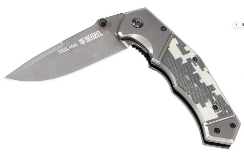 Нож складной 205 мм, система liner-lock, с накладкой g10 Denzel Нож складной 205 мм, система liner-lock, с накладкой g10 Denzel