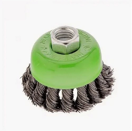 Щетка чашечная 65 мм/М14, крученая проволока 0,5 мм., Сибртех Щетка чашечная 65 мм/М14, крученая проволока 0,5 мм., Сибртех