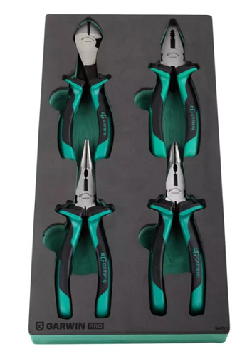 Набор шарнирно-губцевого инструмента 4 предм. 180 и 200 мм в ложементе EVA GARWIN PRO 646310 Набор шарнирно-губцевого инструмента 4 предм. 180 и 200 мм в ложементе EVA GARWIN PRO 646310