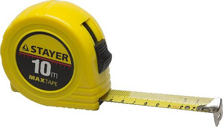 Рулетка 10 м*25 мм пластик. корпус STAYER "МASTER" "MaxTape" Рулетка 10 м*25 мм пластик. корпус STAYER "МASTER" "MaxTape"