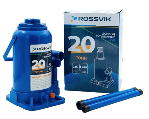 Домкрат бутылочный 20 т 235-440 мм ROSSVIK Домкрат бутылочный 20 т 235-440 мм ROSSVIK