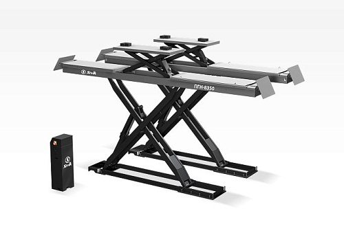 Подъемник ножничный 5,0 т для сход-развала с подъемником второго уровня ПГН-8350 SIVIK Подъемник ножничный 5,0 т для сход-развала с подъемником второго уровня ПГН-8350 SIVIK