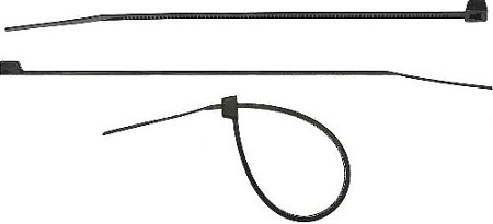 Хомут нейлоновый 3,6*250 мм, черный (100 шт.) нейлон РА66 Сибин Хомут нейлоновый 3,6*250 мм, черный (100 шт.) нейлон РА66 Сибин