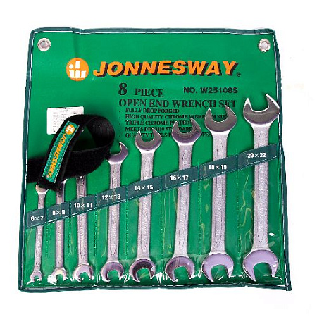 Набор ключей рожковых 6-22 мм (8 шт) в сумке-скрутке Jonnesway W25108S Набор ключей рожковых 6-22 мм (8 шт) в сумке-скрутке Jonnesway W25108S