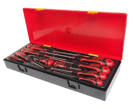 Набор отверток 10 шт усиленных в ложемент-кейсе JTC Набор отверток 10 шт усиленных в ложемент-кейсе JTC