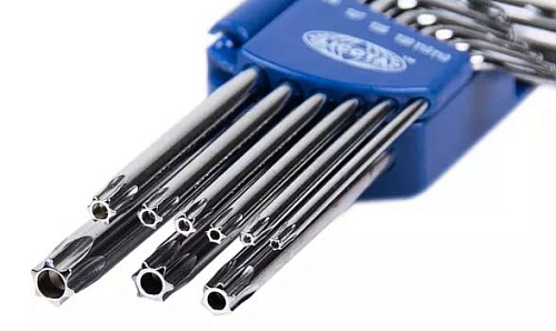 Набор ключей TORX угловых Т10-Т50 (9 шт) экстрадлинные с отверстием Licota Набор ключей TORX угловых Т10-Т50 (9 шт) экстрадлинные с отверстием Licota